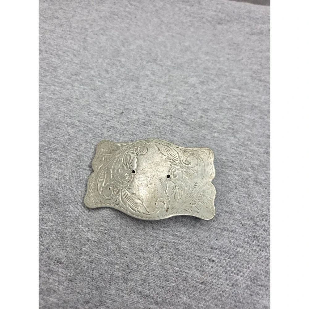 Vintage Large Nickel Silver Filigree Southwestern Belt Buckle Western